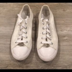 White sparkle converse